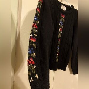 Susan Bristol Hand Embroidered 100% Wool Sweater